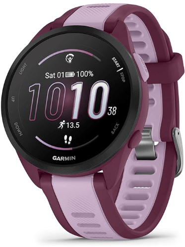 Garmin Relógio Forerunner 165 Music Lilás 43mm com Monitor Cardíaco de Pulso e GPS
