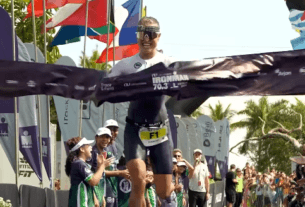 Djenyfer Arnold comemora vitória no Ironman 70.3 Brasília. Foto: Reprodução/Instagram @djenyferarnold