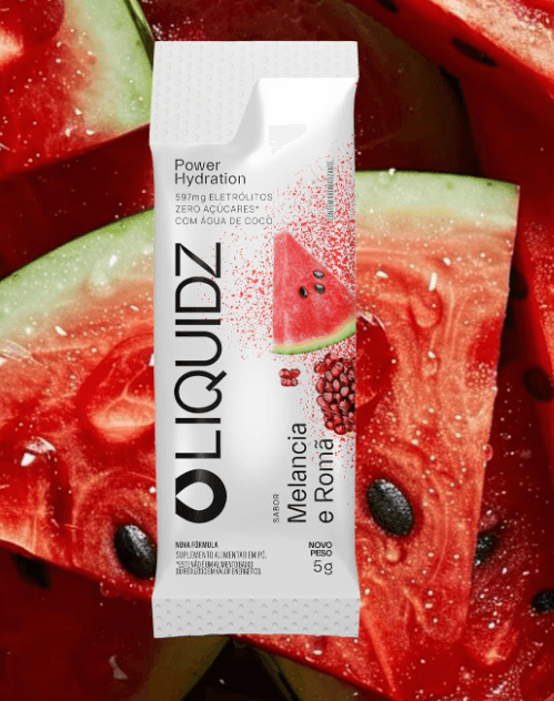 LIQUIDZ - Eletrólitos Sem Açúcares - Sabor Melancia com Romã - Kit 1 Caixa - 14 sachês
