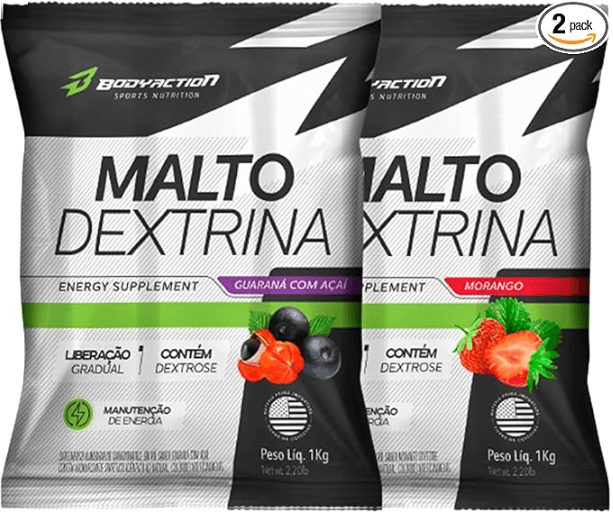 Kit 2x Maltodextrina 1kg Laranja com acerola - BODYACTION