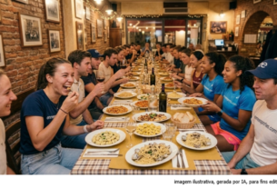 O jantar de massas antes da prova não é tradição. É ciência. E a macarronada com os colegas de treino é parte do protocolo