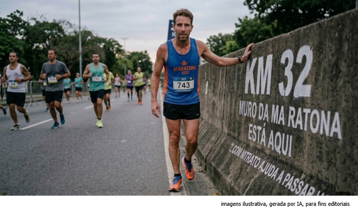 O muro da maratona começa no km 32 e o gel com nitrato existe exatamente para isso
