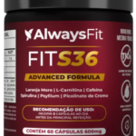 Fits36 - Cafeína, Carnitina, Psyllium, Cromo - 60 Cáps Sem Sabor
