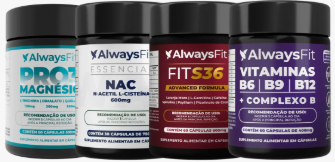 Kit Pro Da Alwaysfit + Pro3mag + Nac + Fits36 E Complexo B Sem Sabor