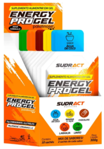 Gel Nutricional Sudract Energy Pro 10 Sachês Carboidratos Mix de Sabores